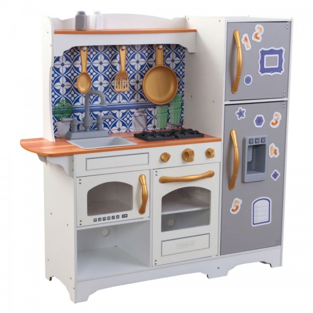 Drevená kuchynka KidKraft Mosaic s magnetickou ladničkou