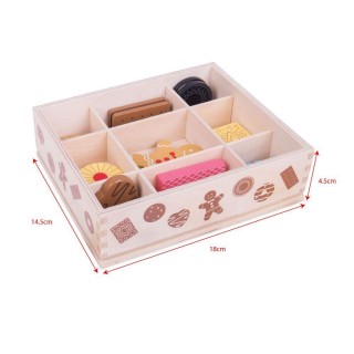 Box s drevenými sušienkami