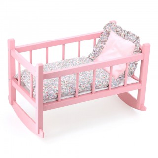 Postieľka vanilkovo-ružová (pre bábiku do 40 cm)