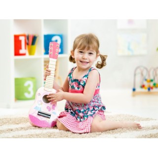 Detská gitara 6strunová - ružová