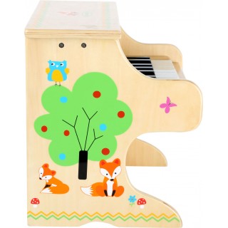 Drevený klavír prírodný s liškou