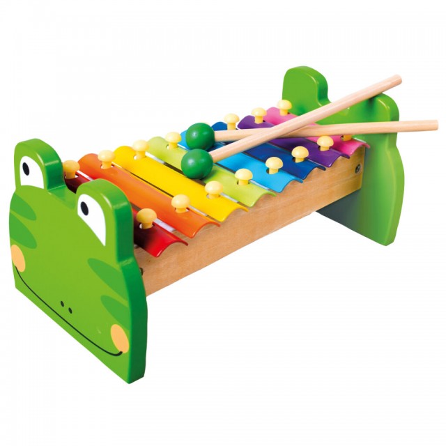 Bino Kovový xylofón žabka