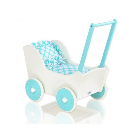 Drevený kočík pre bábiky ECO TOYS - ružový