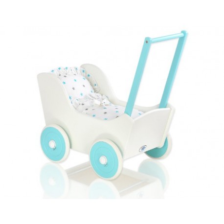 Drevený kočík pre bábiky ECO TOYS - ružový