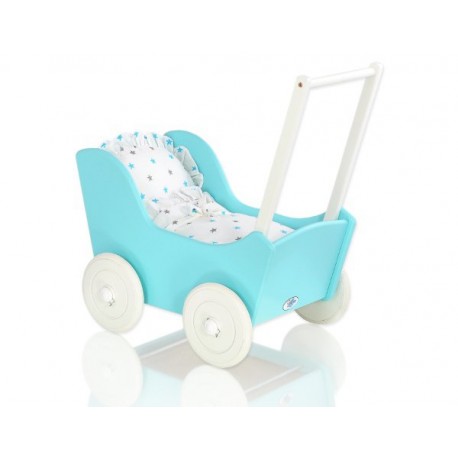 Drevený kočík pre bábiky ECO TOYS - ružový