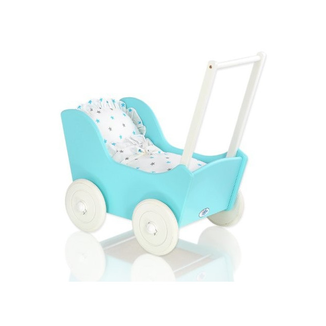 Drevený kočík pre bábiky ECO TOYS - ružový