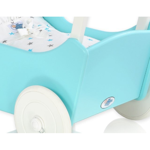 Drevený kočík pre bábiky ECO TOYS - ružový