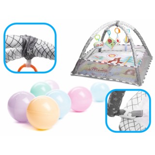 Interaktívna hracia deka s balónikmi šedá