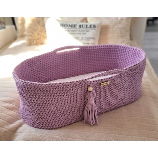 Mojžišový košík BOHO Ručne vyrobený so stojanom Levanduľa