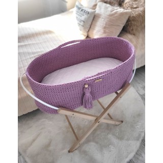 Mojžišový košík BOHO Ručne vyrobený so stojanom Levanduľa