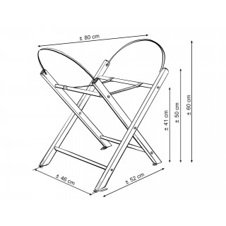 Mojžišový košík BOHO Ručne vyrobený so stojanom Levanduľa