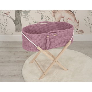 Mojžišový košík BOHO Ručne vyrobený so stojanom Levanduľa