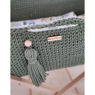 Mojžišový košík BOHO Ručne vyrobený so stojanom