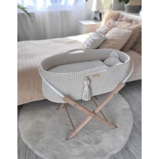 Mojžišový košík BOHO Ručne vyrobený so stojanom