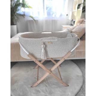 Mojžišový košík BOHO Ručne vyrobený so stojanom