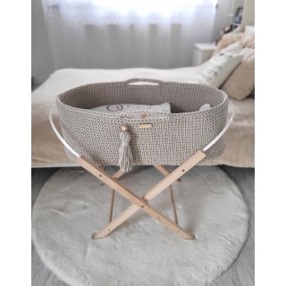 Mojžišový košík BOHO Ručne vyrobený so stojanom