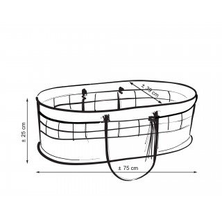 Prútený košík Moses v BOHO štýle s mušelínovou podšívkou