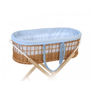 Prútený košík Moses v BOHO štýle s bavlnenou podšívkou