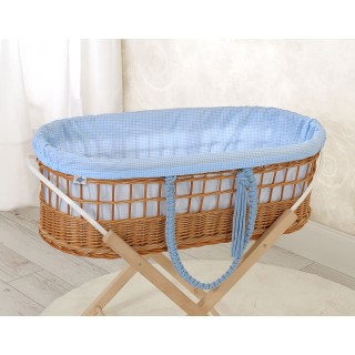 Prútený košík Moses v BOHO štýle s bavlnenou podšívkou