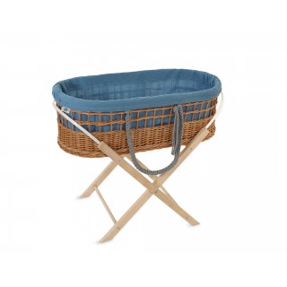 Prútený košík Moses v BOHO štýle s mušelínovou podšívkou