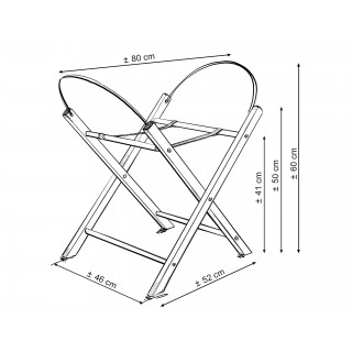 Prútený košík Moses v BOHO štýle s mušelínovou podšívkou