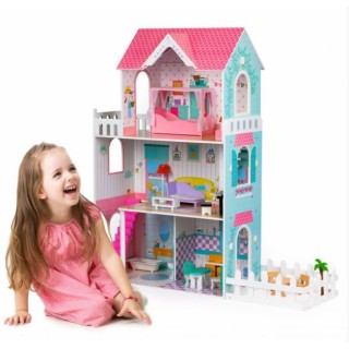 Drevený domček pre bábiky s XXL záhradkou