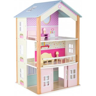 Drevený domček pre bábiky otočný palác
