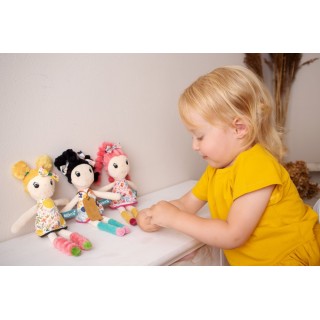 Handrová bábika LAURA s ružovými vláskami