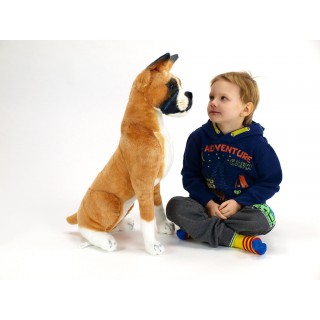 Plyšový sediaci pes Boxer