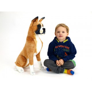 Plyšový sediaci pes Boxer