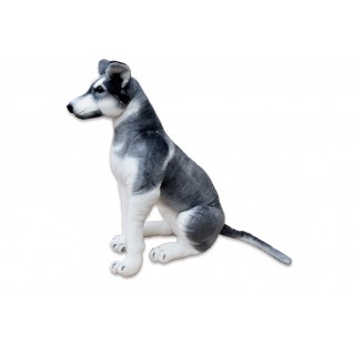 Plyšový pes Husky, výška 80cm