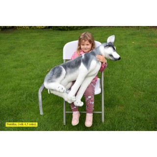 Plyšový pes Husky, výška 80cm