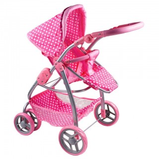Multifunkčný kočík pre bábiky Jasmínka svetlo ružový