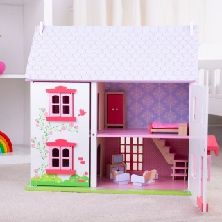 Ružový domček pre bábiky