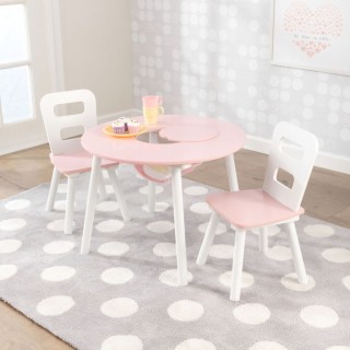 Set stôl a 2 stoličky ružovobiely