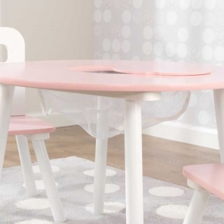 Set stôl a 2 stoličky ružovobiely