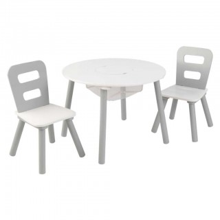 Set stôl a 2 stoličky bielošedý