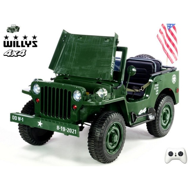 Jeep Willys s 2,4G, 4x4, 3 miestný, macha army