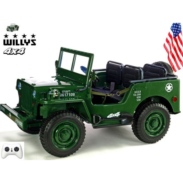 Jeep Willys s 2,4G, 4x4, 3 miestný, macha army