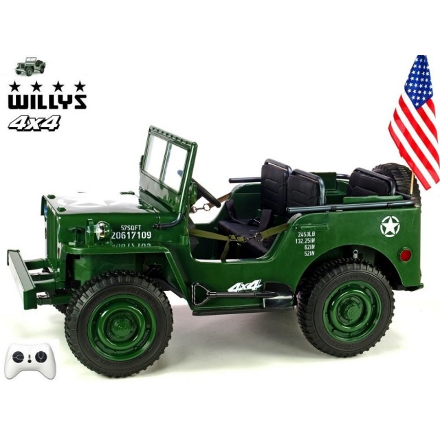 Jeep Willys s 2,4G, 4x4, 3 miestný, macha army