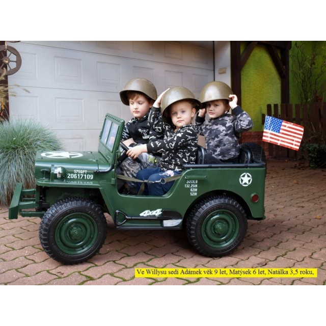 Jeep Willys s 2,4G, 4x4, 3 miestný, macha army