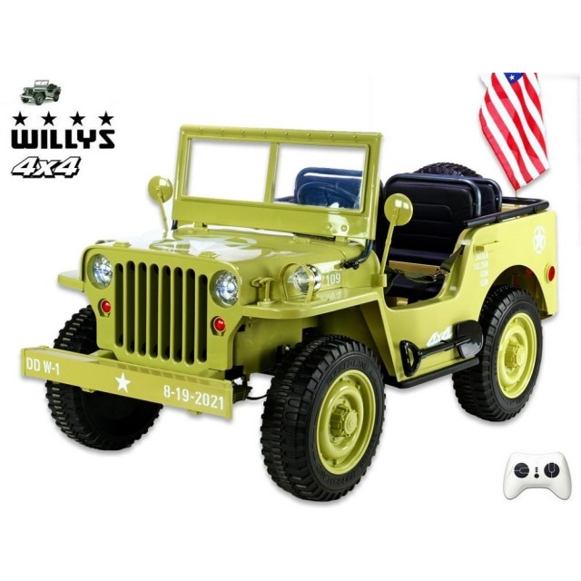 Jeep Willys s 2,4G, 4x4, 3 miestný, macha army