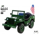 Jeep Willys s 2,4G, 4x4, 24V, 3 miestný, green army