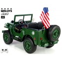 Jeep Willys s 2,4G, 4x4, 24V, 3 miestný, green army