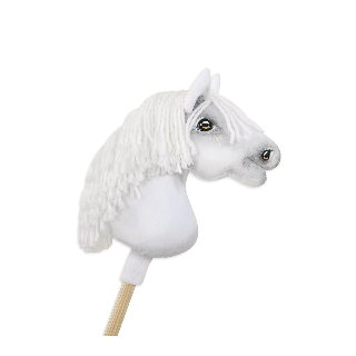 Kôň na palici Hobby Horse Premium - biely A4