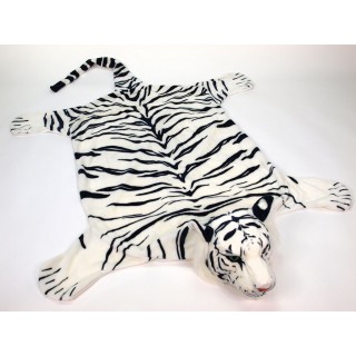 Plyšová predložka tiger biely XL