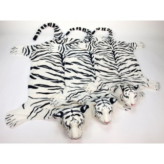 Plyšová predložka tiger biely XL