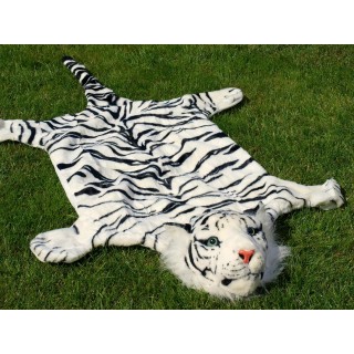 Plyšová predložka tiger biely XL