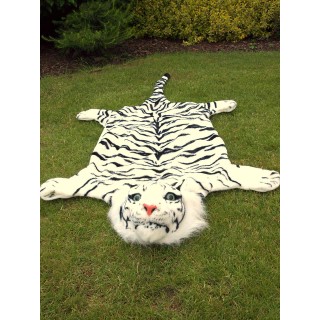 Plyšová predložka tiger biely XL