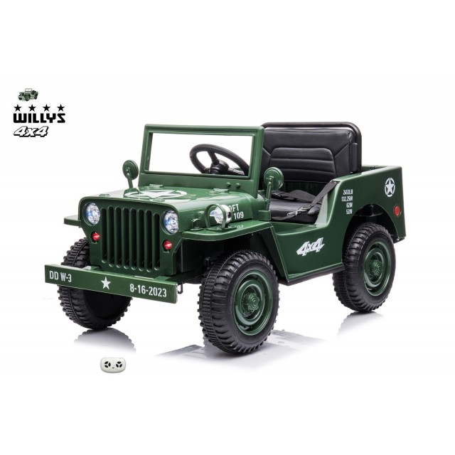 Jeep Willys s 2,4G, 4x4, 1 miestný, green army